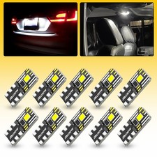 10x White Lamp Led License Plate Interior Light Bulb T10 194 168 W5w 2835 6000k