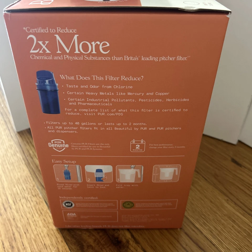 Beautiful by PUR 12 Cup Water Filtration Pitcher with Filter White Brand New - Image 3 of 4