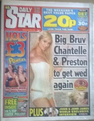 Daily Star 28. August 2010 - Kelly Brook, Chantelle, Cheryl Cole, Josie Gibson