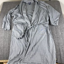Polo Ralph Lauren Men  s Robe L/XL Gray Cotton Belted Lounge Bathrobe Logo