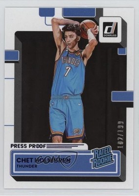 2022 Panini Donruss Rated Purple Press Proof 102/199 Chet Holmgren Rookie RC uk2