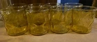 Vtg Set Of 8 Blenko Style, MCM Honey Gold Amber Glass  Low Ball Rocks Glasses