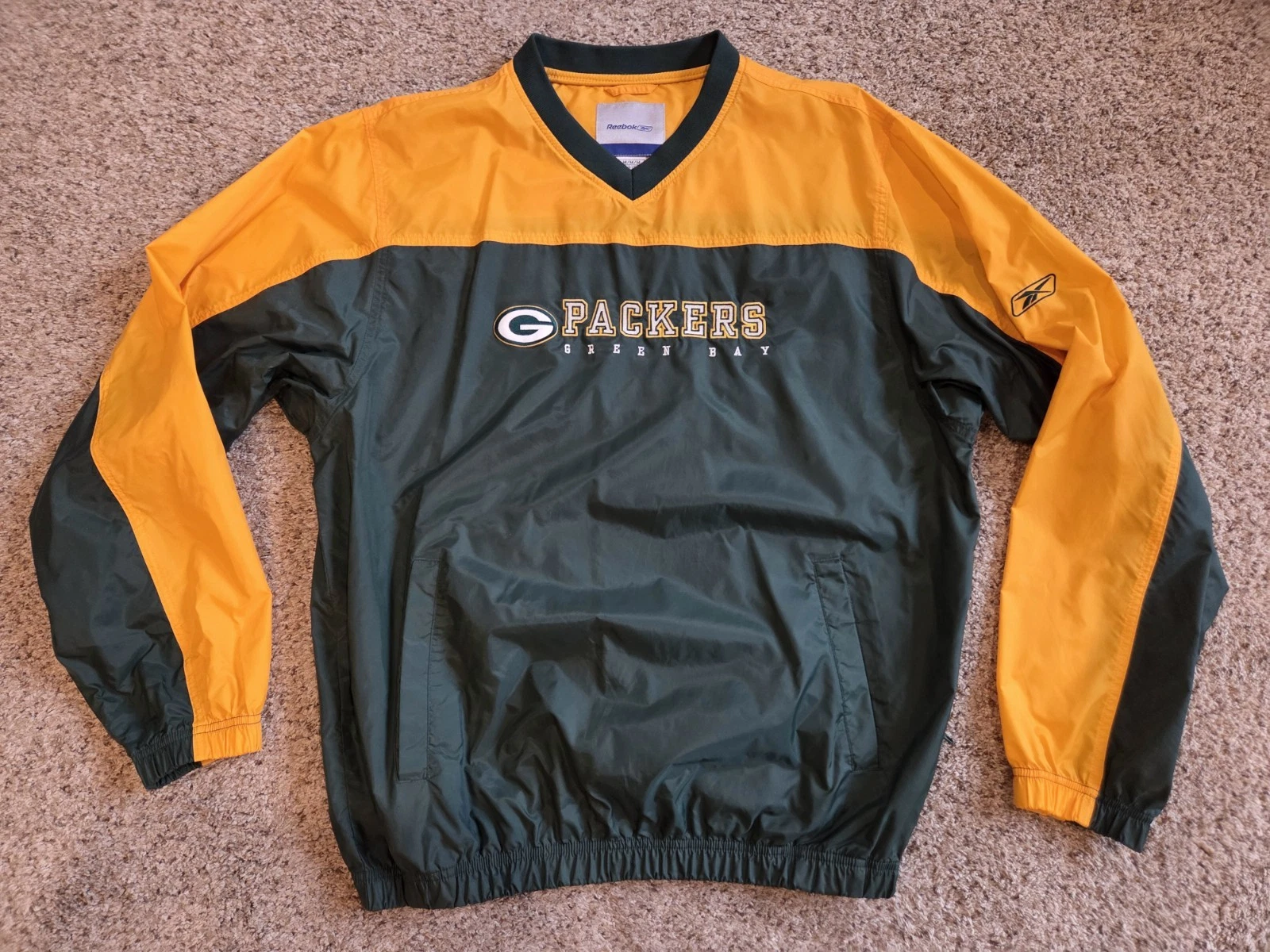 Vintage Reebok Green Bay Packers Pullover Windbreaker Jacket- Size Medium image 1