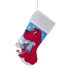Kurt Adler Clifford The Big Red Dog  Printed Satin Stocking