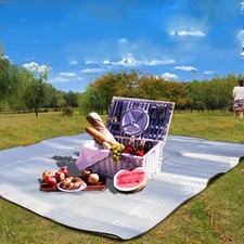 Waterproof Thermal Foil Foam Back Camping Picnic Blanket Sleeping Mat 200x150cm