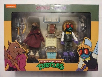 2020 NECA Teenage Mutant Ninja Turtles TMNT Cartoon Splinter & Baxter Figure Set