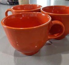 RARE VINTAGE IRONSIDE FIESTA Mango Red/Orange Coffee Tea Cup 1969-1973