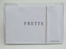 Frette One Bourdon Queen Duvet Cover White/Sepia