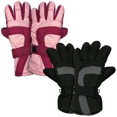 Thinsulate - Kinder Skihandschuhe Wasserdicht mit Klettband für Jungen Mädchen