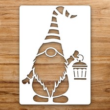 Gnome Lantern Large Reusable Wall Stencil For Painting DIY Home Decor Template