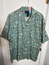 Nat Nast Luxury Originals 100 Silk Vintage MCM Atomic Camp Shirt M EUC