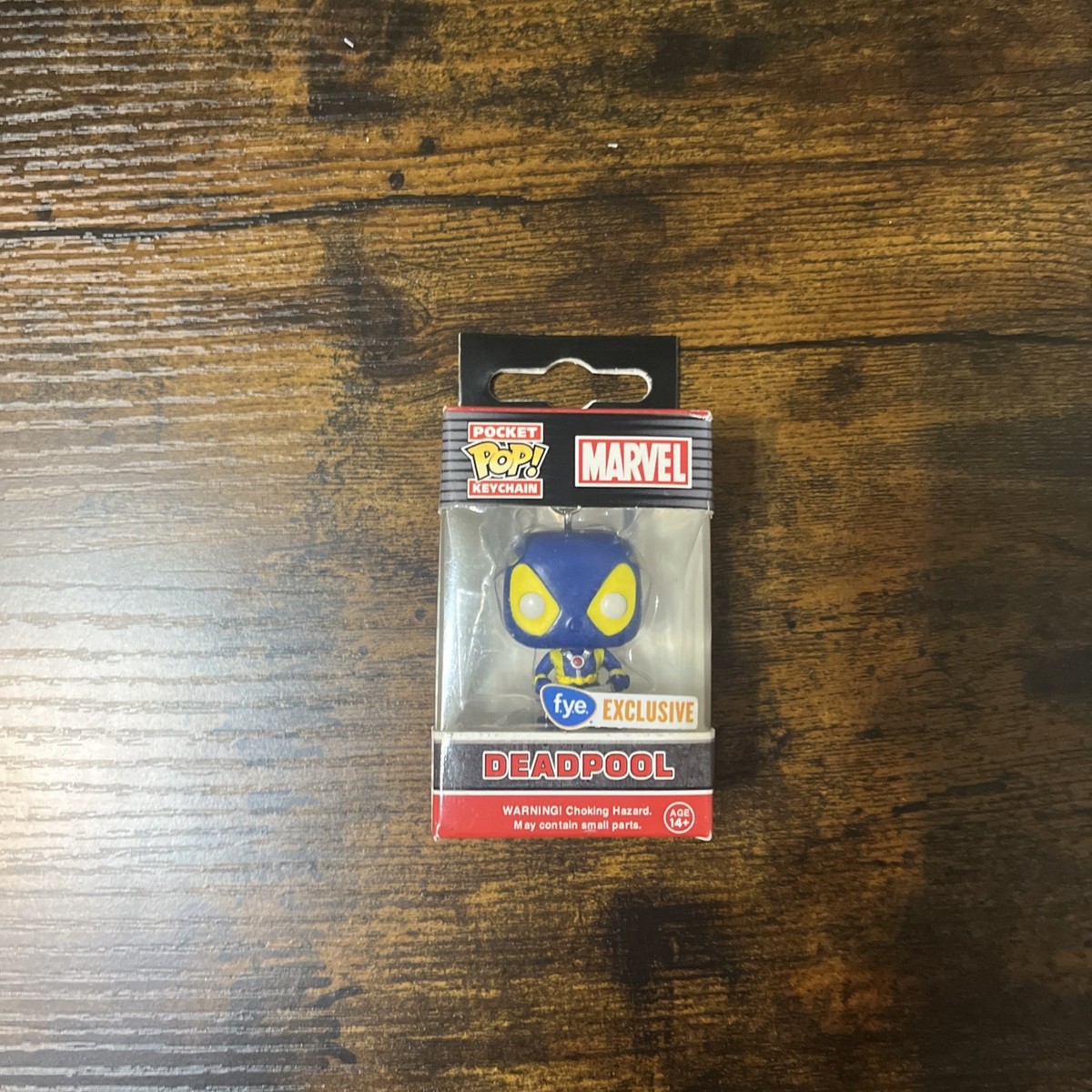 Funko Pocket POP! Keychain Marvel Blue Yellow Deadpool FYE