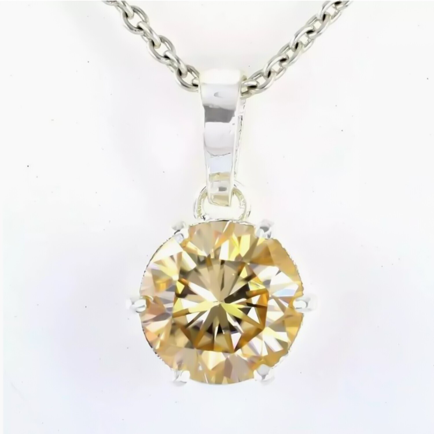 3.50 Ct Champagne Diamond Pendant in 925 Sterling Silver Christmas Surprise
