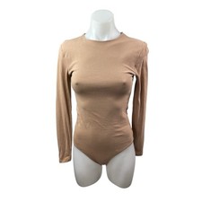 Abercrombie  Fitch Soft Matte Seamless Long Sleeve Crew Neck Bodysuit Top Sz S