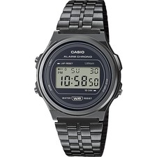 Orologio CASIO A171WEGG-1ADF Digitale VINTAGE Acciaio IP Nero Chrono Alarm