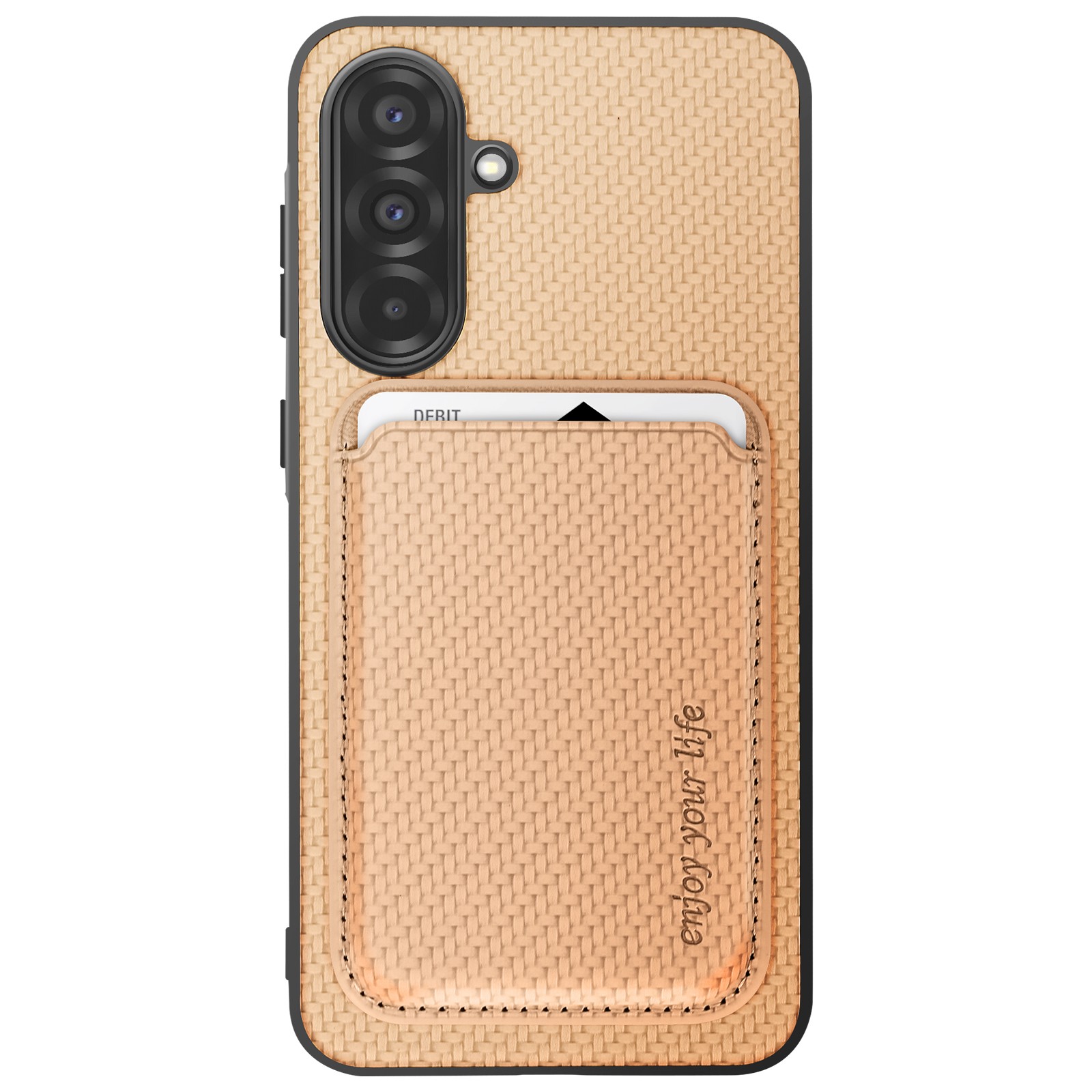 Coque Galaxy A56 Avizar dorée avec porte-carte amovible