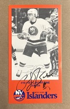 Vintage New York Islanders Pat LaFontaine Autograph Jumbo Card JSA Cert
