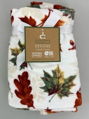 Deborah Connolly Designs Set of 2 Hand Towels Fall Colored Oak & Maple Leaves