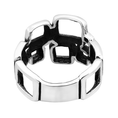 Modern Geometric Square Cluster Ring - .925 Sterling Silver, Handcrafted Unisex Fashion Ring