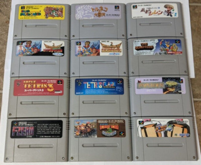 Nintendo Super Famicom Lot of 12 - Tetris 3 Flash Fushigi no Dungeon 12 - Fox22