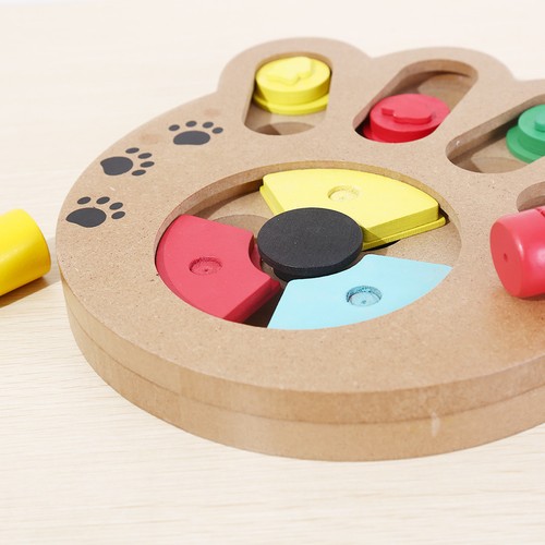 Wood-IQ-Training-Dog-Cat-Toy-Pet-Dog-Interactive-Game-Food-Dispensing-Puzzle-Toy