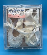 Vintage Grant's Bouncing Baby Christening Baby Shoes, Size 1 Original Box