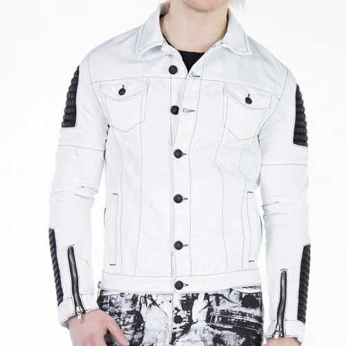 CHAQUETA VAQUERA CIPO & BAXX HELL RACER PARA HOMBRE BLANCA MOTERA DENIM TODAS LAS TALLAS Foto 2 de 4