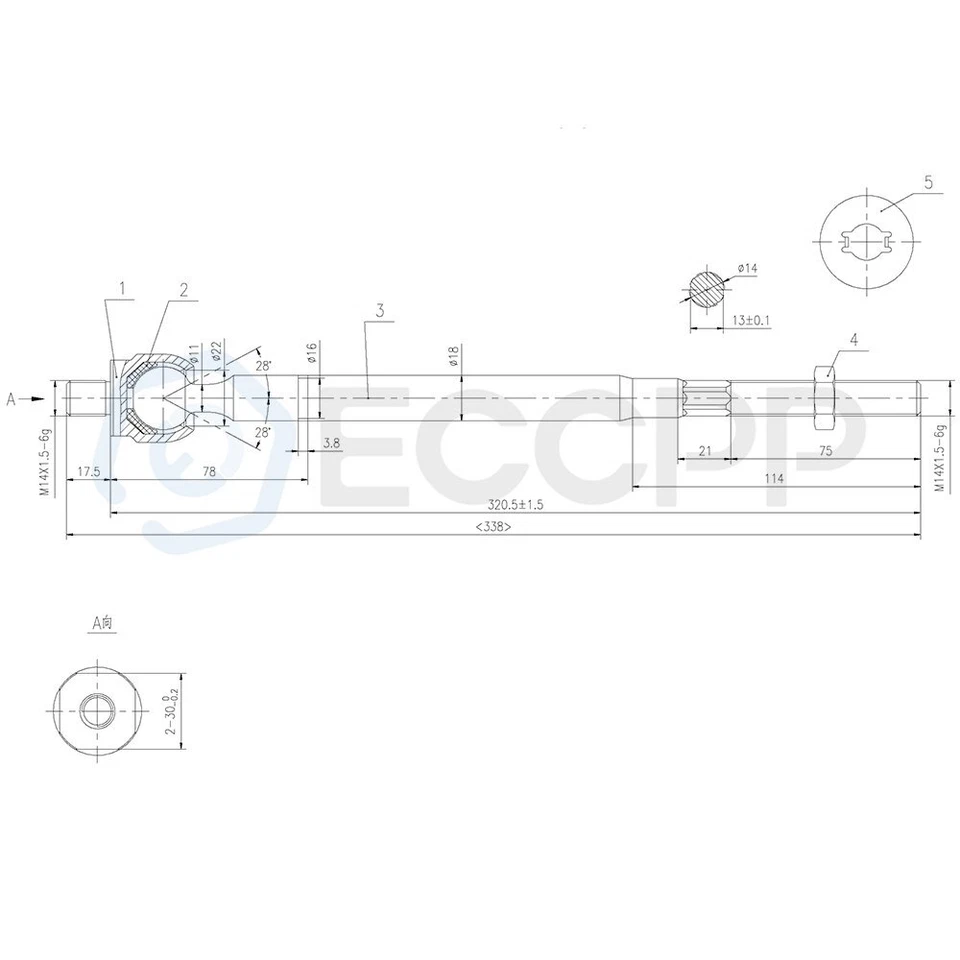 Kit de rótula de brazo de control de barra estabilizadora de suspensión 8 unidades para Mitsubishi Eclipse 02-05 Foto 4 de 4