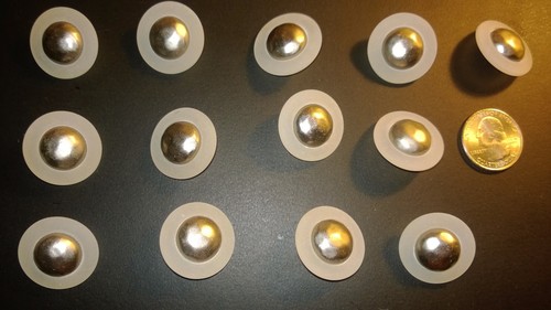 Vintage Lot 13 " SILVER ON WHITE" 1 " Shank Buttons - Picture 2 of 4