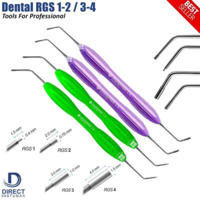Dental Instrument RGS 1-2 / 3-4 Silicone Handle Depth Dimensions for Restoration