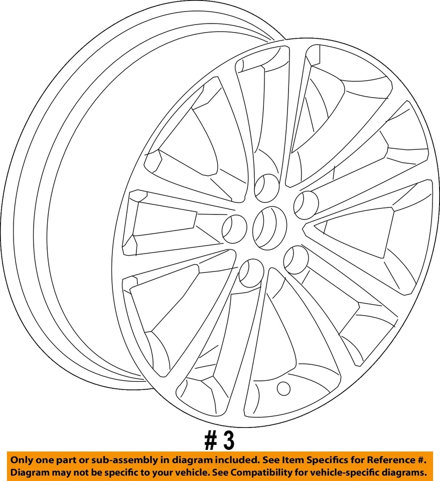 Used Wheel fits: 2015 Buick Verano 18x8 aluminum 10 spoke opt RV1 Grade C - Image 4 of 4