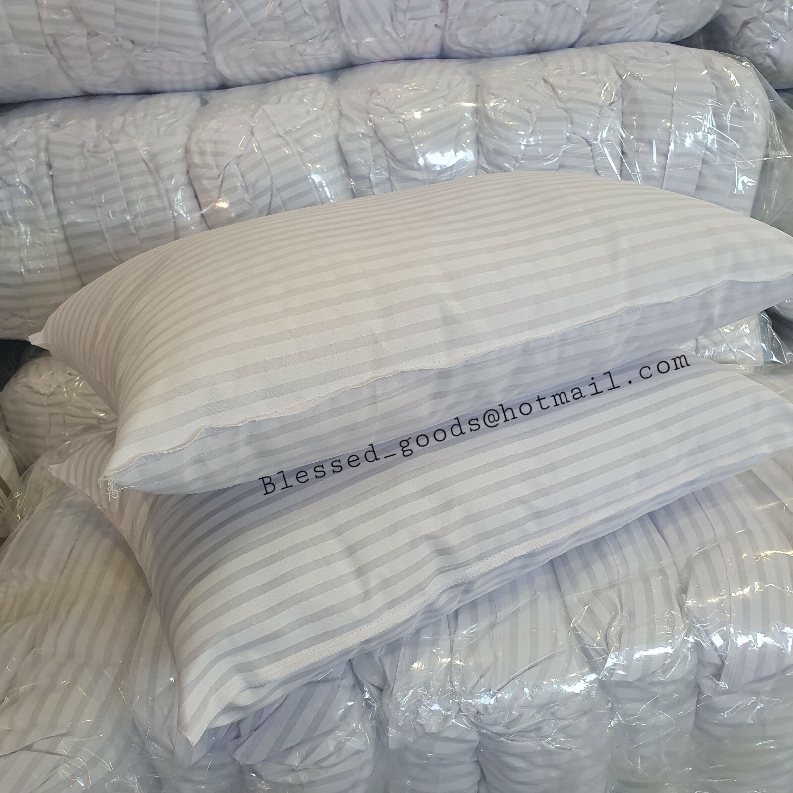 BHS Hotel Pillows (Pair) 35 x 65 cm 750g rrp£40 Striped Quality Home