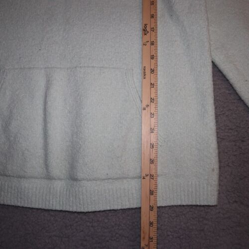 J Jill Pure Jill Sweater Large Green Fuzzy Kangaroo Pocket Long Sleeve Pullover - Picture 5 of 8