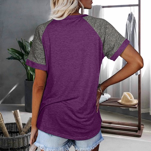 Women Summer Crew Neck Tunic Tops Ladies Short Sleeve Casual T Shirt Blouse Tee - Picture 47 of 77