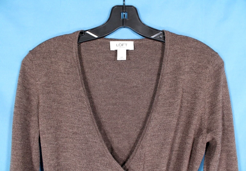 VESTIDO SUÉTER LOFT PETITE Ann Taylor LANA MERINO Cejas ENVOLTURA SINTÉTICA Acanalado Tim Talla PS Foto 2 de 4