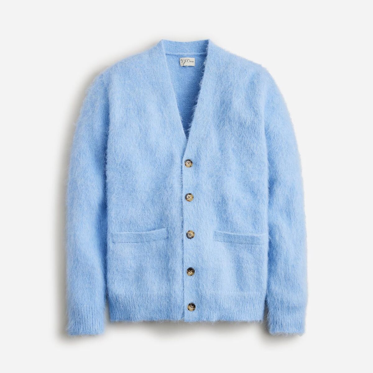 J.CREW Men's Alpaca-Blend V-Neck Cardigan Sweater Light Blue J.CREW Men's Alpaca-Blend V-Neck Cardigan Sweater Light Blue
