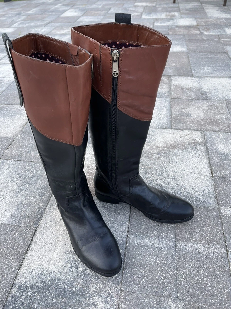 Black tommy hilfiger boots deals