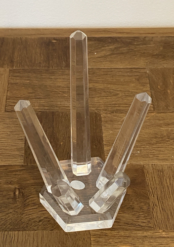 Rare Clear Acrylic 5 Rods Jewelry Ring Display Stand Holder with ...
