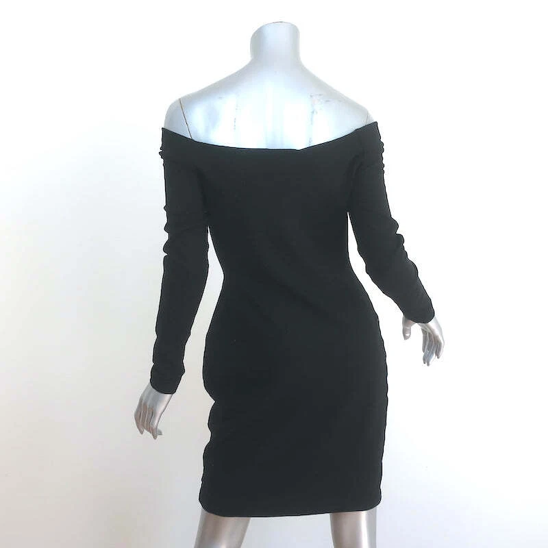 L'Agence Off the Shoulder Mini Dress Daphne Black Stretch Jersey Size Large - Image 4 of 4