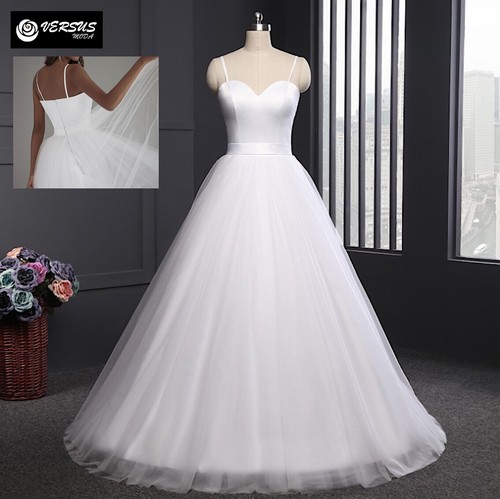 Abito Vestito da Sposa Tulle Bianco Corpetto a Cuore Wedding Dress BRID029  | eBay