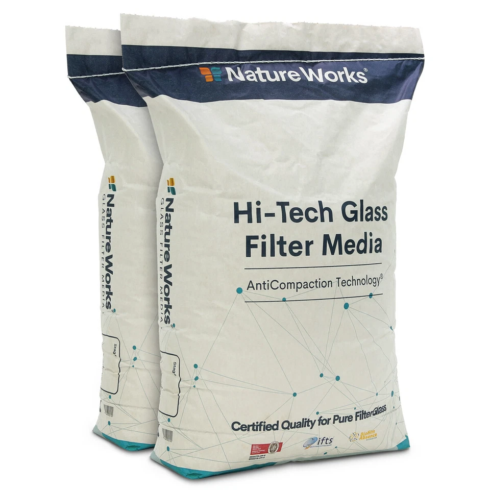 Nature Works Hi-Tech Filterglas 2er Set 40kg für Sandfilteranlagen Pool Glasklar
