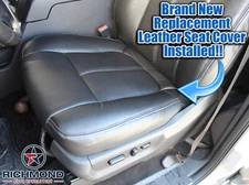 2015 2016 F250 350 Lariat-Driver Side Bottom PERFORATED Leather Seat Cover Black