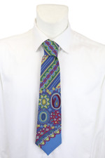 SERGIO CARIGNANI Pure Silk Tie Men's 146 X 10 CM Flower Print Tied Formal