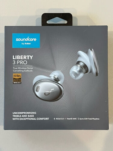 SOUNDCORE LIBERTY 3 PRO TRUE WIRELESS EARBUDS NOISE CANCELLING HI-RES  FOG GRAY - Photo 1 sur 17