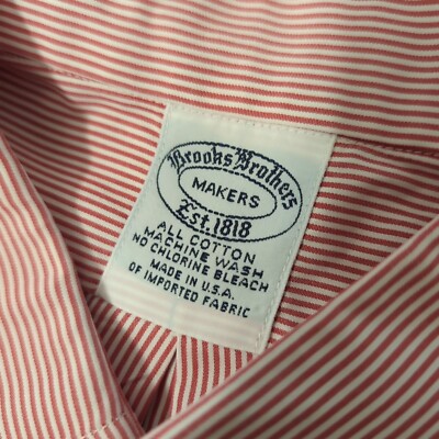 Brooks Brothers Makers Mens 2XL Fit Button Up Made in USA VTG Red