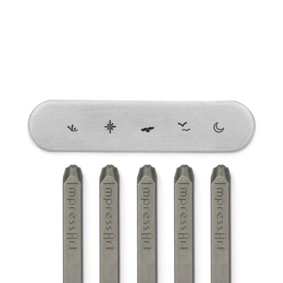 ImpressArt Scene Building 2 Signature Metal Stamp Pack- Birds, Moon, Star