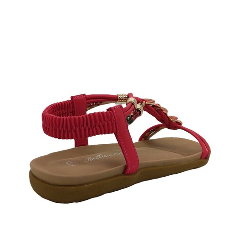 Bellissimo Belle Girls Shoes Sandals Slingback Dressy Flat Jewelled Sandal - Picture 7 of 15