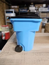 Rehrig Mini Waste Management Trash Cart Light Blue/black Lid 