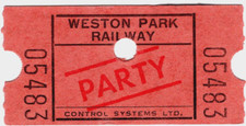 Railway ticket, miniature railway: Weston Park, Weston under Lizard, Shropshire