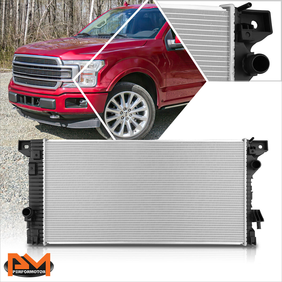 For 15-20 Ford F150 2.7L/3.5L/5.0L AT V6 OE Style Aluminum Radiator DPI ...